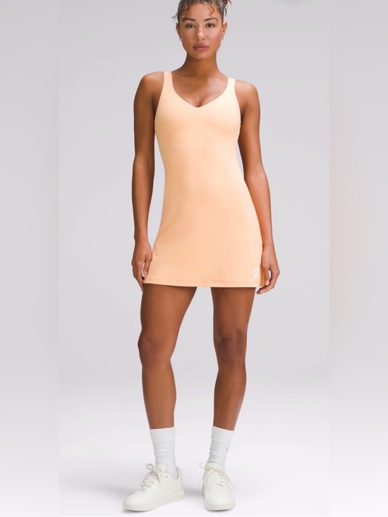 lululemon athletica Dresses & Skirts - NWT LULULEMON Align Dress Athleisure Built-in Bra Shorts Peach Bellini 2,4